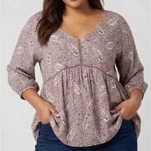 Romantic Gypsy Top Womens Plus 4X Lace V-Neck Blouse Fairy Babydoll whimsy New